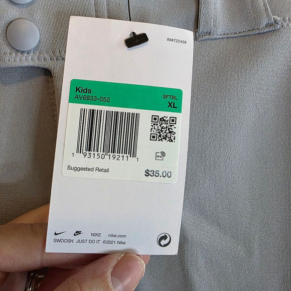 Kids Nike Baseball Pants XL Gray - Picture 4 of 7